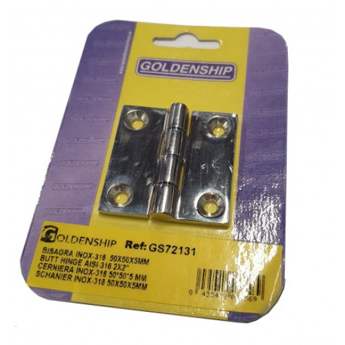 Goldenship stainless steel hinge 50x50x5 mm