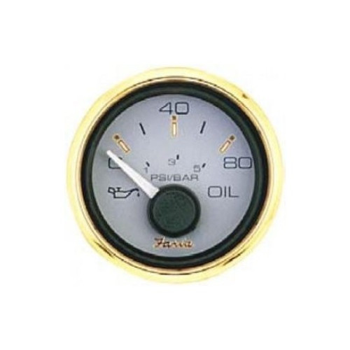 Індикатор тиску масла 80Psi, сірий + золото