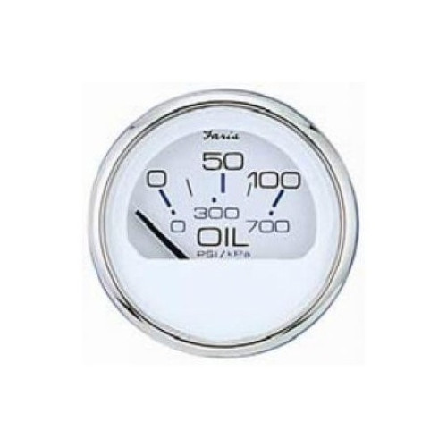 Покажчик тиску масла 120Psi, білий+хром Покажчик тиску масла 120Psi, білий+хром