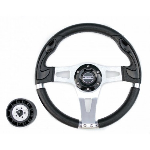 Pretech steering wheel, spokes silver Pretech steering wheel, spokes silver